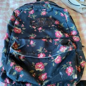 excessively used vans floral backpack